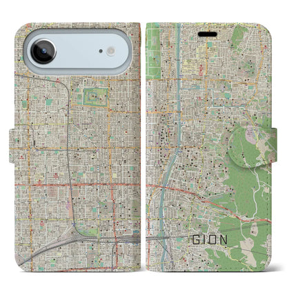 【祇園（京都府）】地図柄iPhoneケース（手帳タイプ）