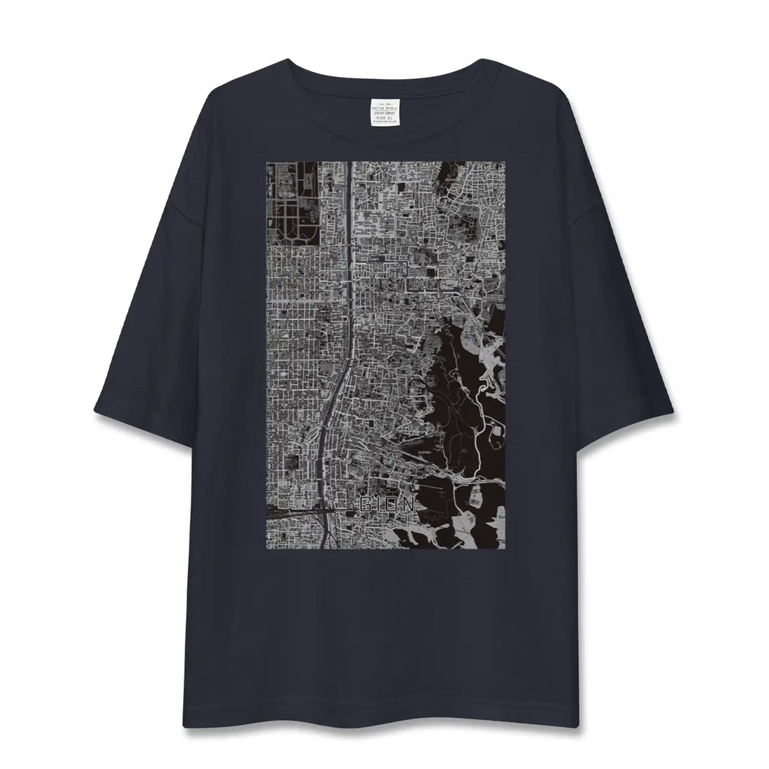 【祇園（京都府）】地図柄ビッグシルエットTシャツ