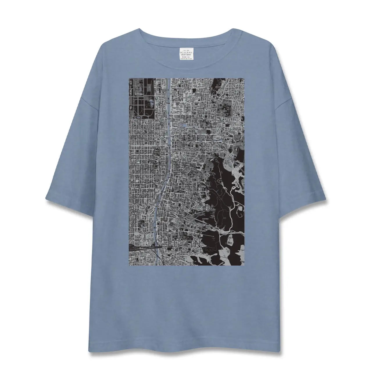 【祇園（京都府）】地図柄ビッグシルエットTシャツ