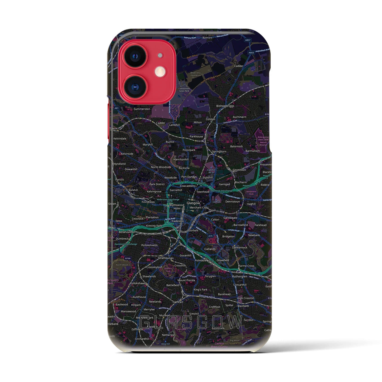 【グラスゴー（イギリス）】地図柄iPhoneケース（バックカバータイプ）