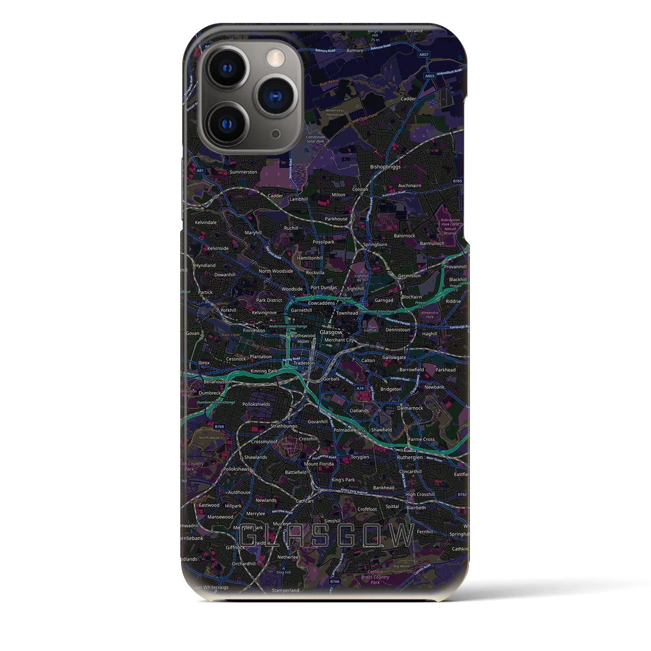 【グラスゴー（イギリス）】地図柄iPhoneケース（バックカバータイプ）