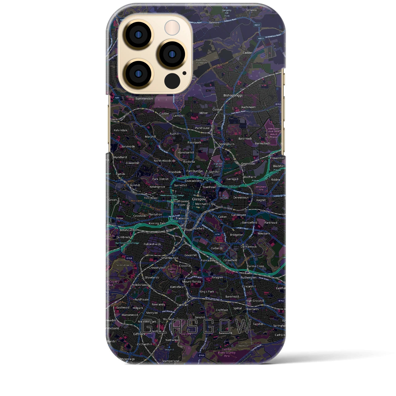 【グラスゴー（イギリス）】地図柄iPhoneケース（バックカバータイプ）