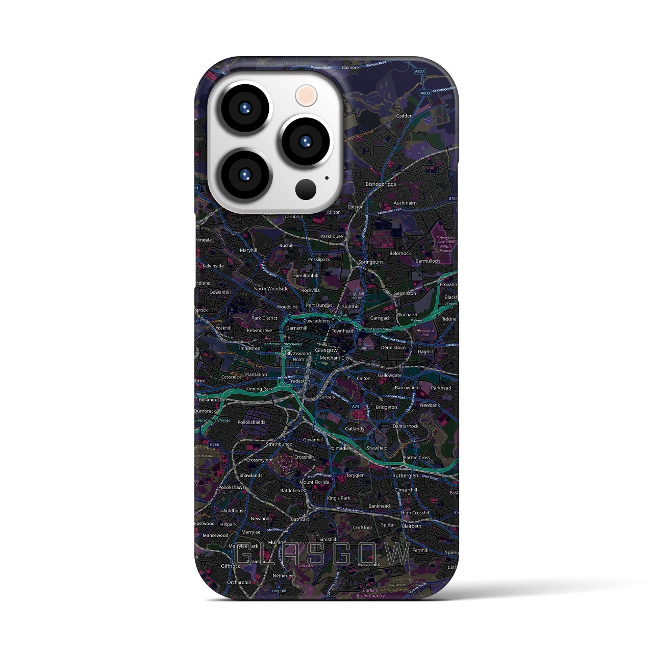 【グラスゴー（イギリス）】地図柄iPhoneケース（バックカバータイプ）