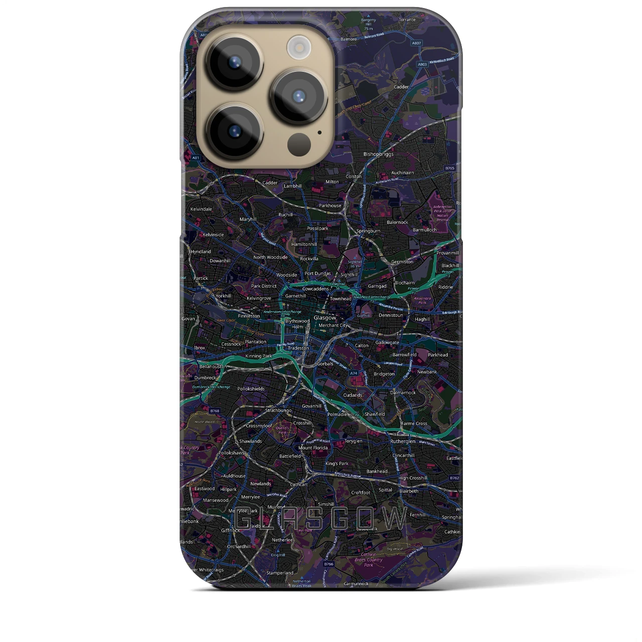 【グラスゴー（イギリス）】地図柄iPhoneケース（バックカバータイプ）