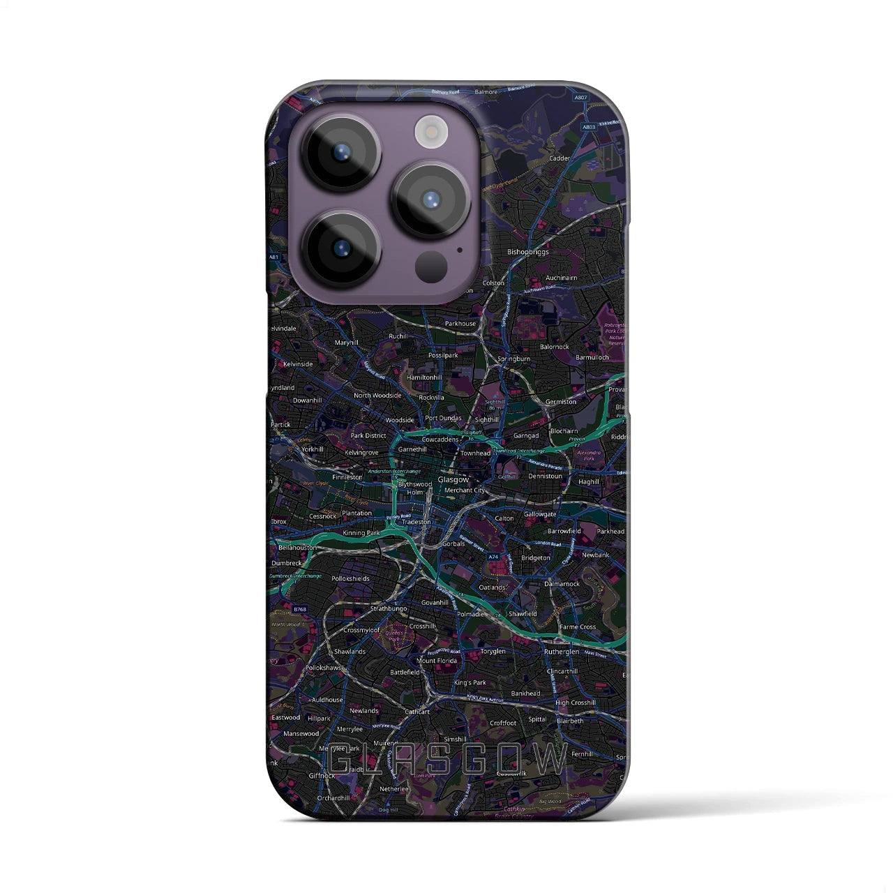 【グラスゴー（イギリス）】地図柄iPhoneケース（バックカバータイプ）