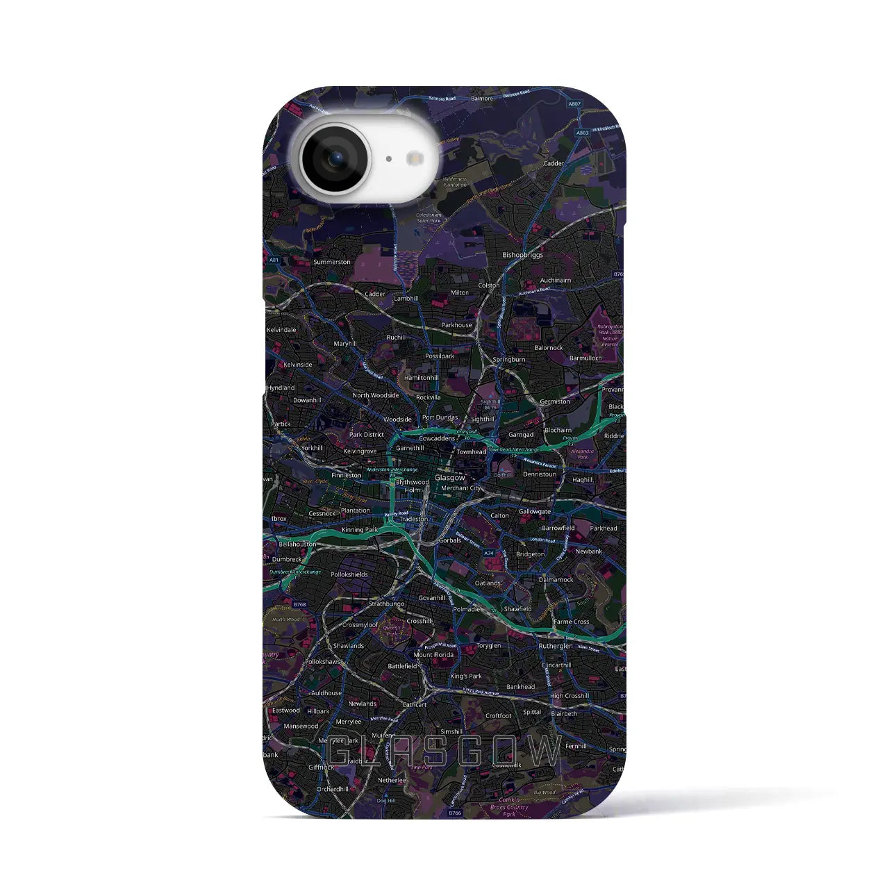 【グラスゴー（イギリス）】地図柄iPhoneケース（バックカバータイプ）