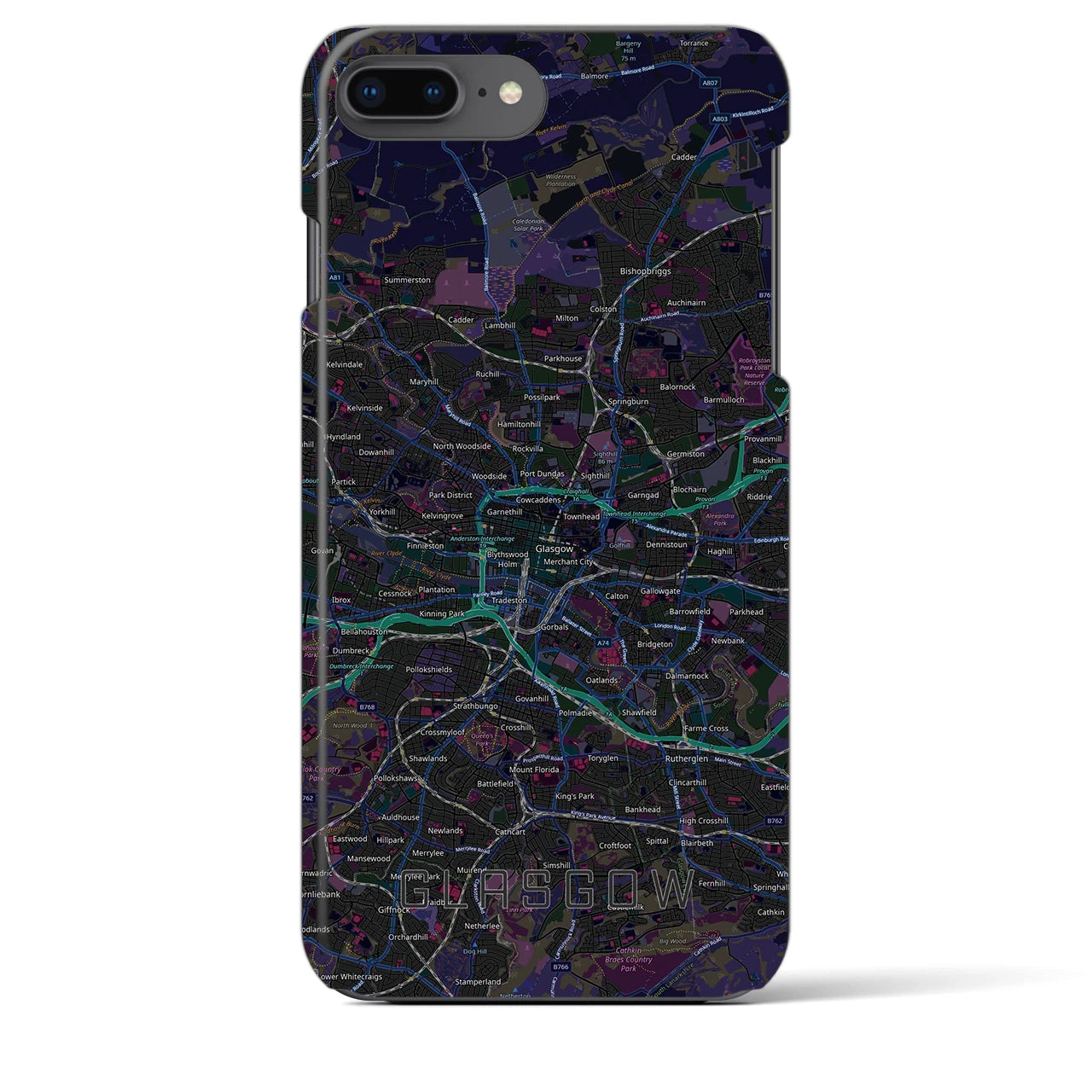 【グラスゴー（イギリス）】地図柄iPhoneケース（バックカバータイプ）