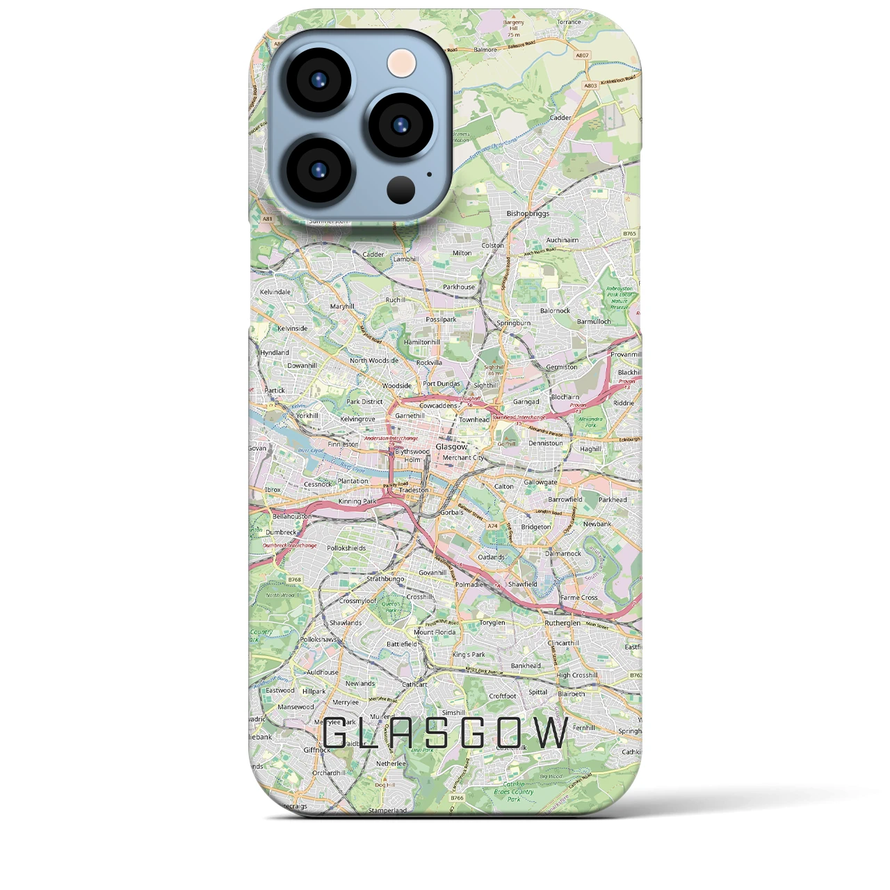 【グラスゴー（イギリス）】地図柄iPhoneケース（バックカバータイプ）