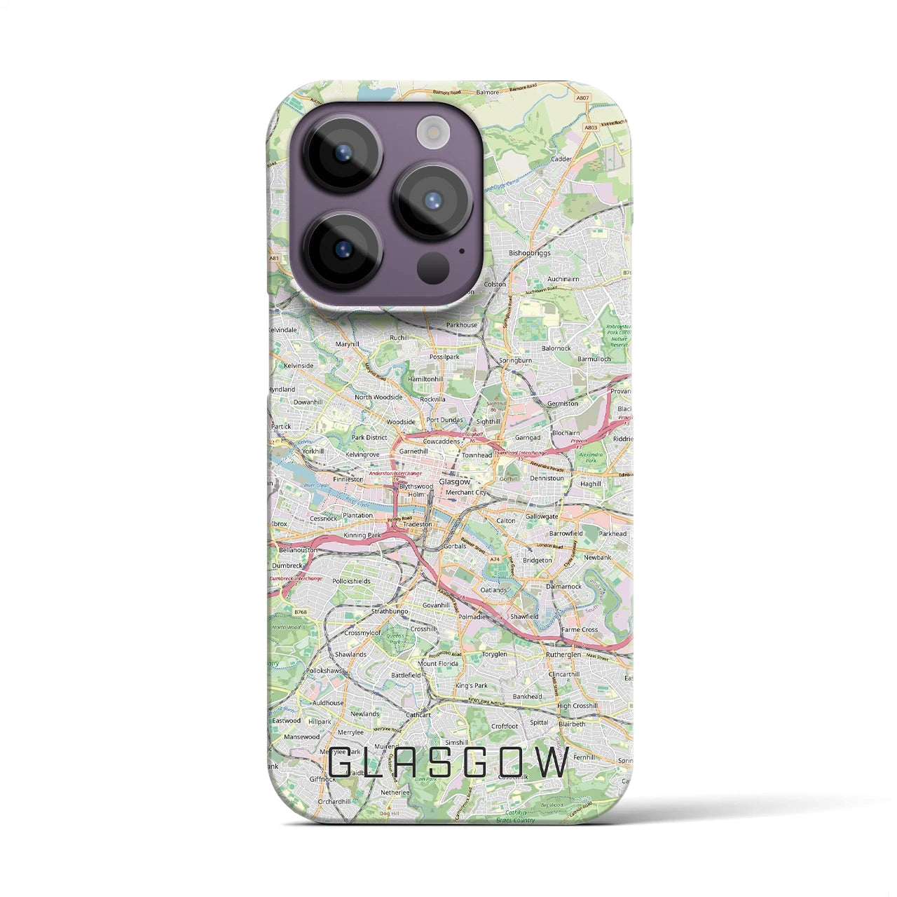 【グラスゴー（イギリス）】地図柄iPhoneケース（バックカバータイプ）