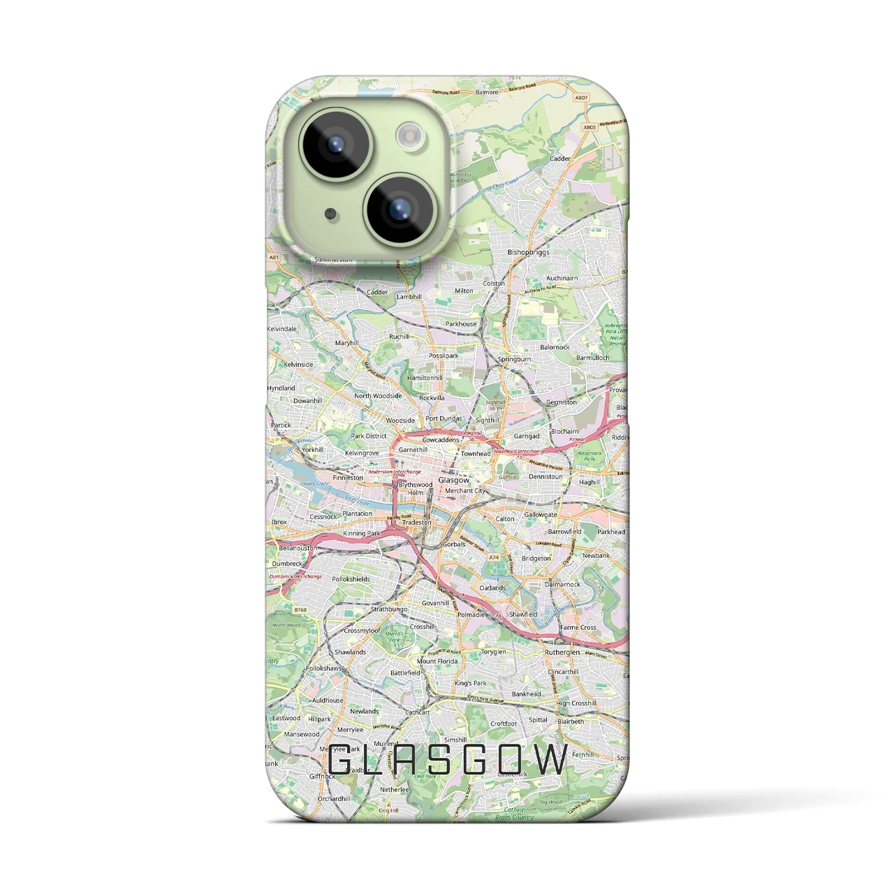 【グラスゴー（イギリス）】地図柄iPhoneケース（バックカバータイプ）