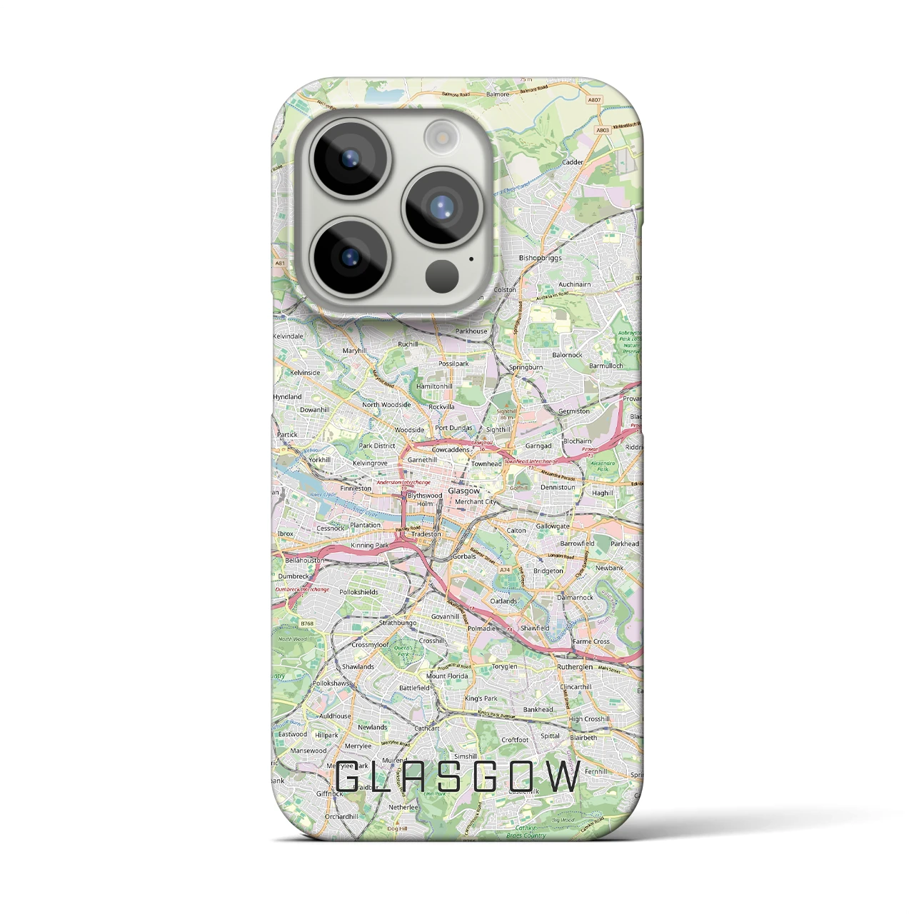 【グラスゴー（イギリス）】地図柄iPhoneケース（バックカバータイプ）