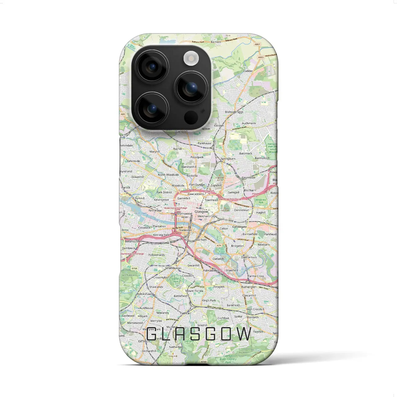 【グラスゴー（イギリス）】地図柄iPhoneケース（バックカバータイプ）