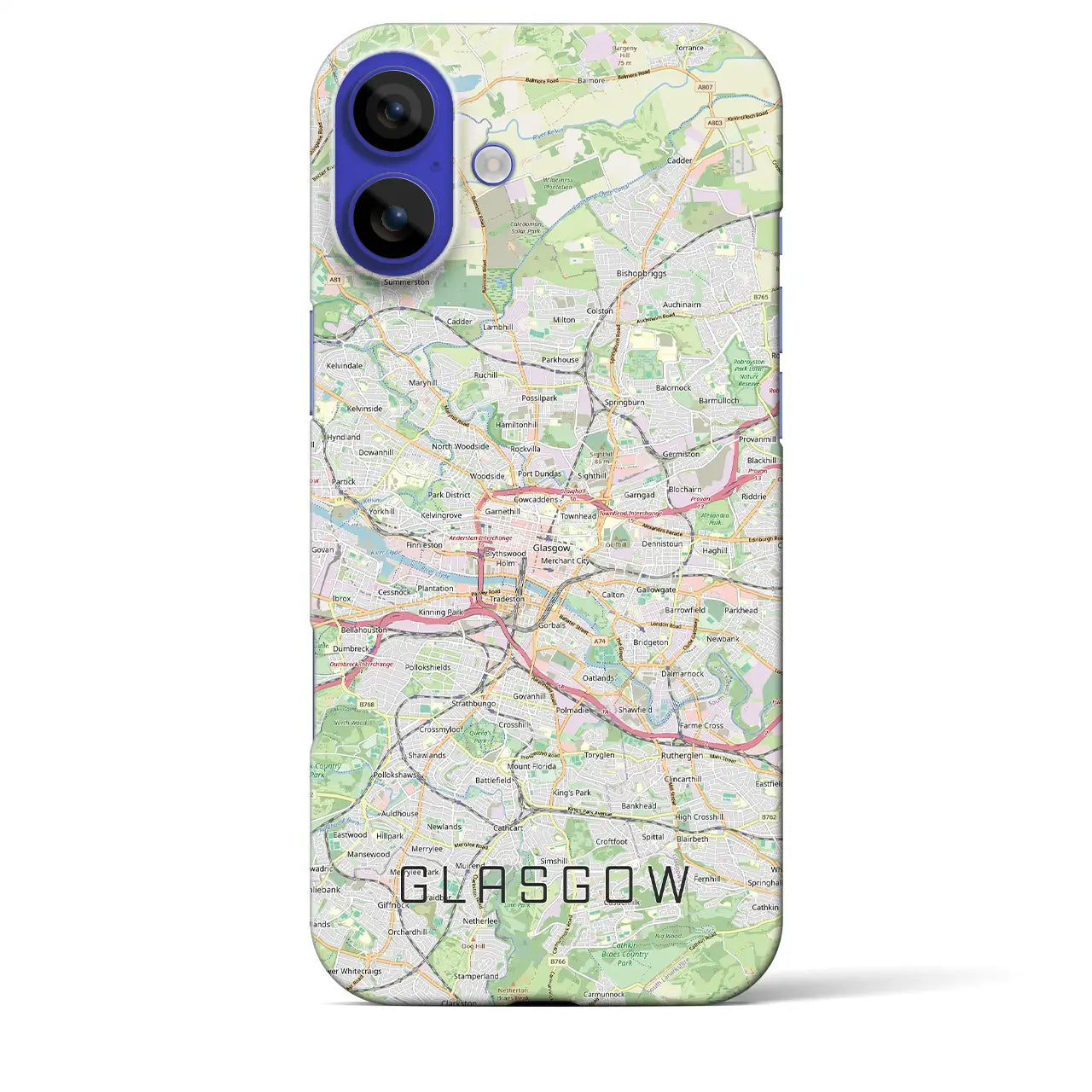 【グラスゴー（イギリス）】地図柄iPhoneケース（バックカバータイプ）