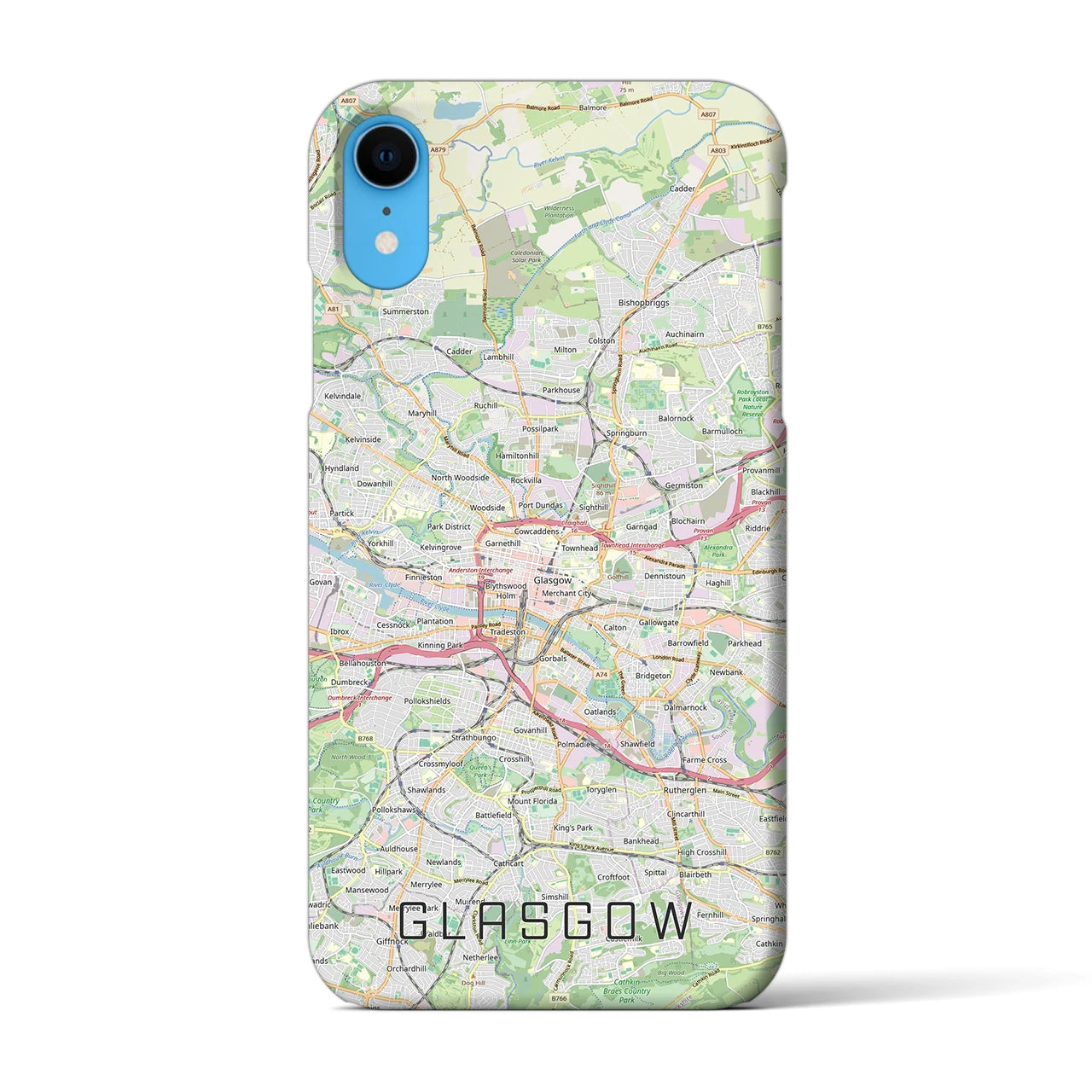 【グラスゴー（イギリス）】地図柄iPhoneケース（バックカバータイプ）