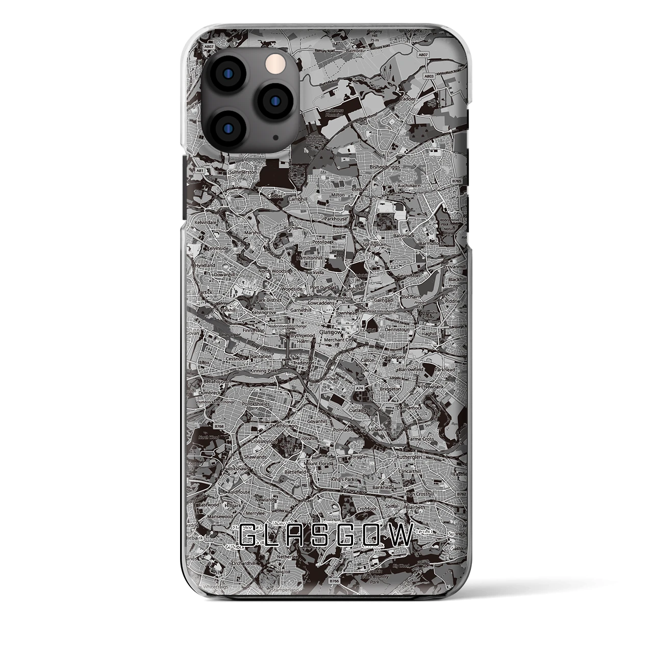 【グラスゴー（イギリス）】地図柄iPhoneケース（クリアタイプ）