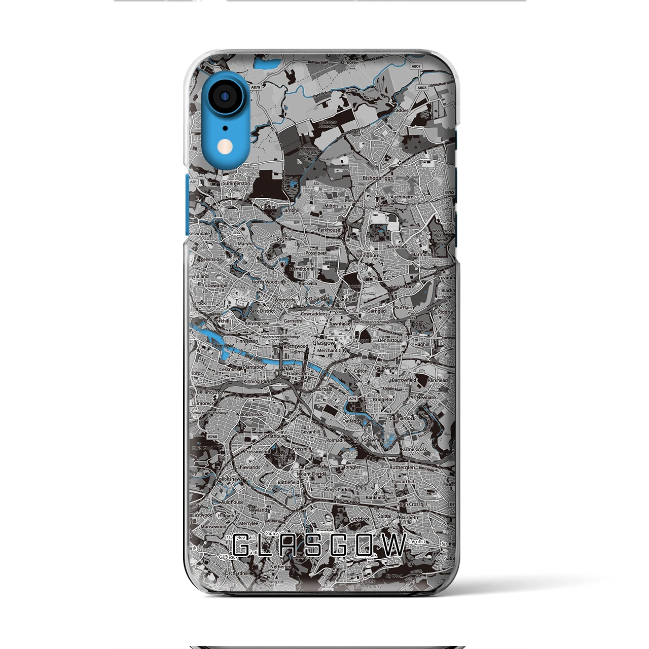 【グラスゴー（イギリス）】地図柄iPhoneケース（クリアタイプ）