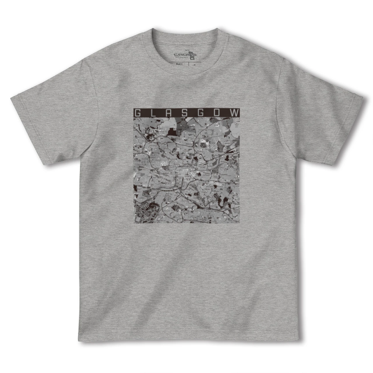 【グラスゴー（イギリス）】地図柄ヘビーウェイトTシャツ