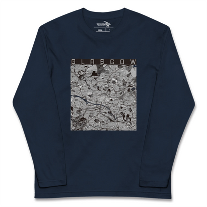 【グラスゴー（イギリス）】地図柄ロングスリーブTシャツ