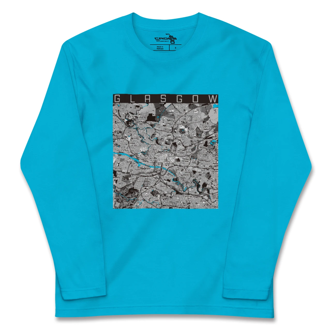 【グラスゴー（イギリス）】地図柄ロングスリーブTシャツ