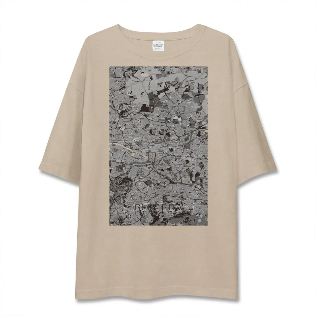 【グラスゴー（イギリス）】地図柄ビッグシルエットTシャツ