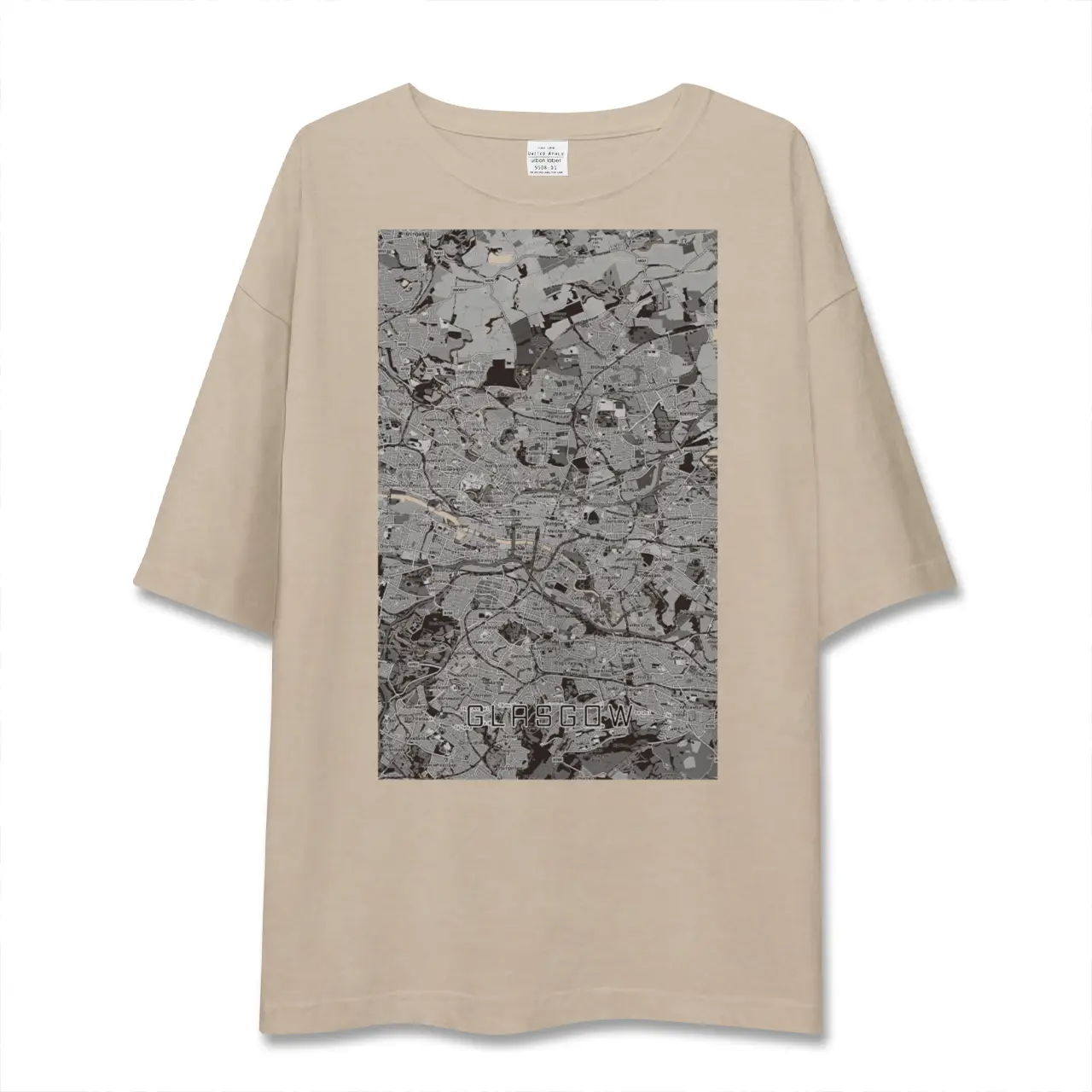 【グラスゴー（イギリス）】地図柄ビッグシルエットTシャツ