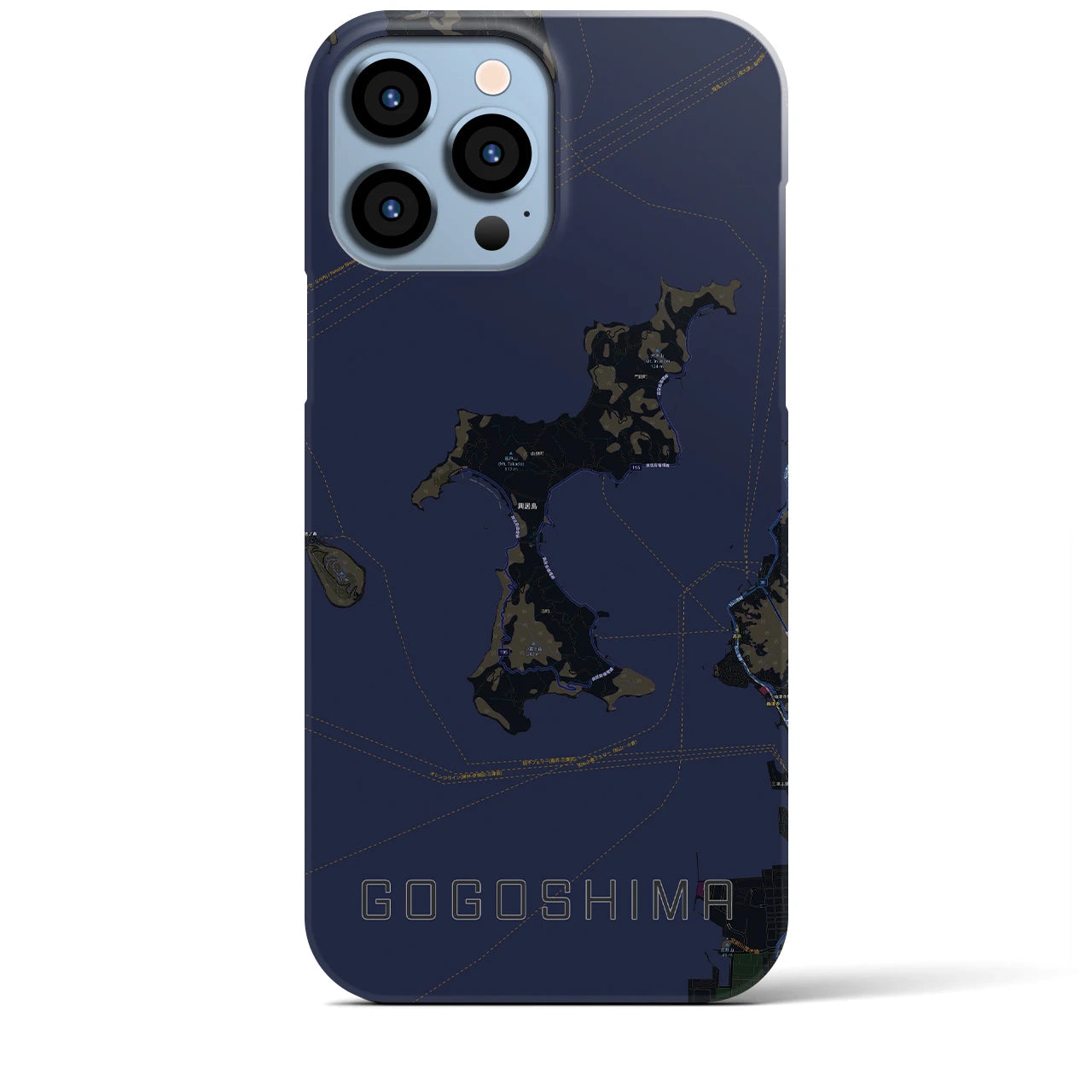 【興居島（愛媛県）】地図柄iPhoneケース（バックカバータイプ）