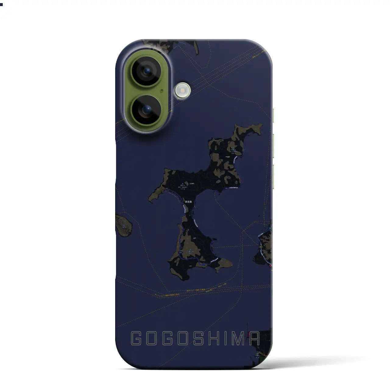 【興居島（愛媛県）】地図柄iPhoneケース（バックカバータイプ）