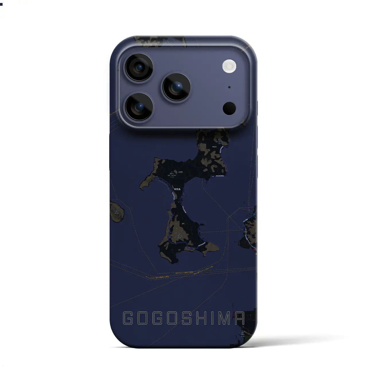 【興居島（愛媛県）】地図柄iPhoneケース（バックカバータイプ）