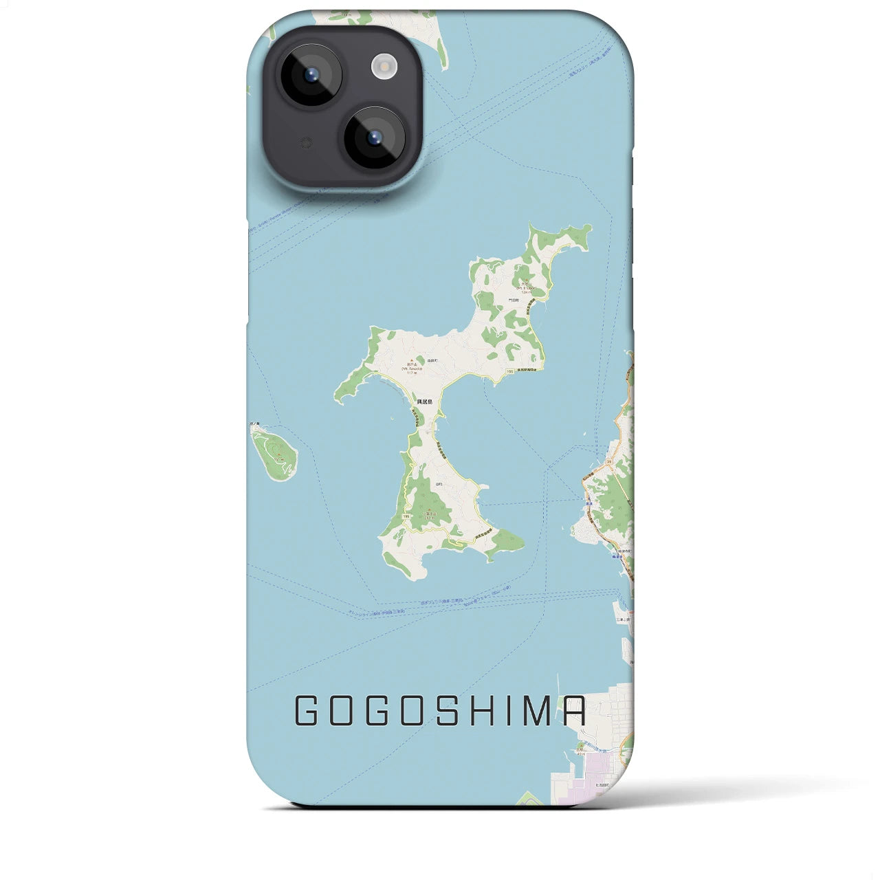 【興居島（愛媛県）】地図柄iPhoneケース（バックカバータイプ）