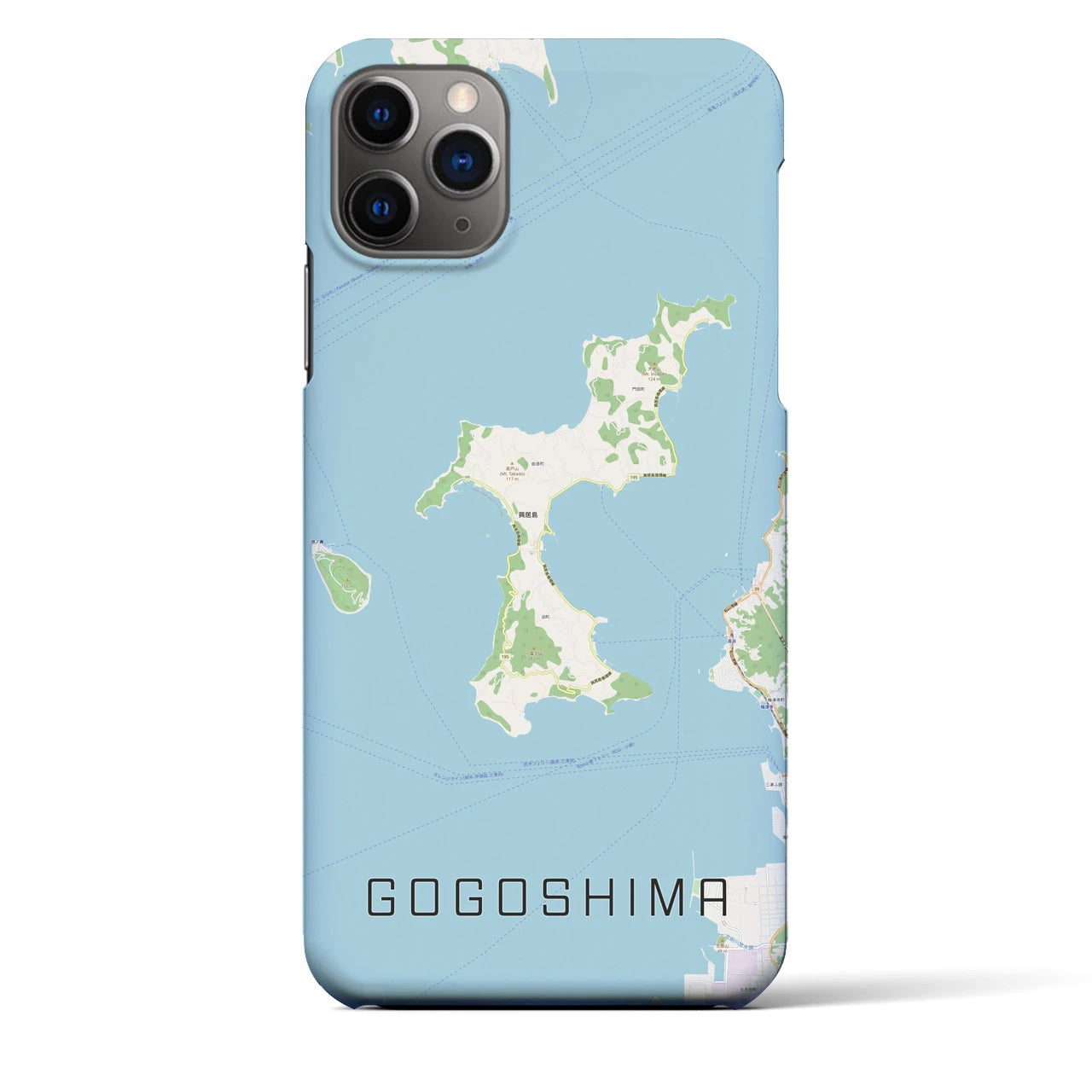 【興居島（愛媛県）】地図柄iPhoneケース（バックカバータイプ）