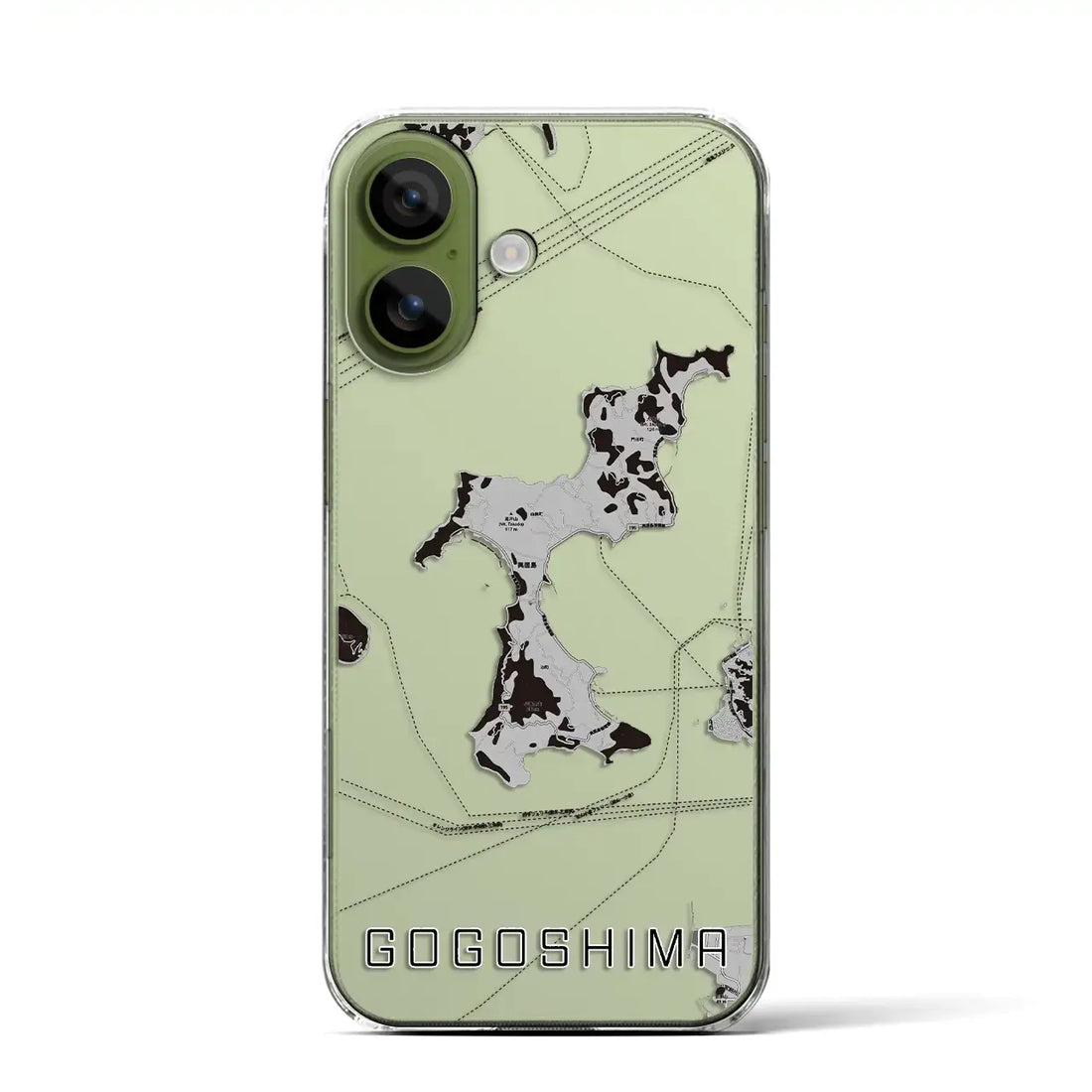 【興居島(愛媛県)】地図柄iPhoneケース(クリアタイプ)モノトーン・iPhone 17 Pro Max 用