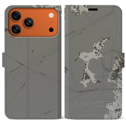 【興居島（愛媛県）】地図柄iPhoneケース（手帳タイプ）