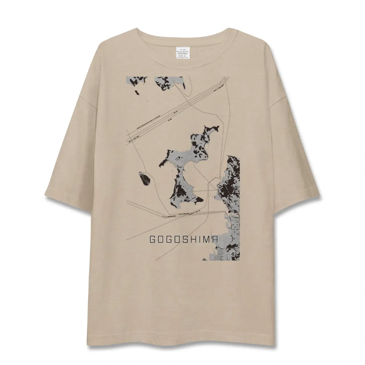 【興居島（愛媛県）】地図柄ビッグシルエットTシャツ
