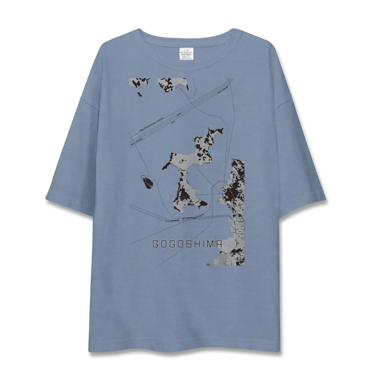 【興居島（愛媛県）】地図柄ビッグシルエットTシャツ