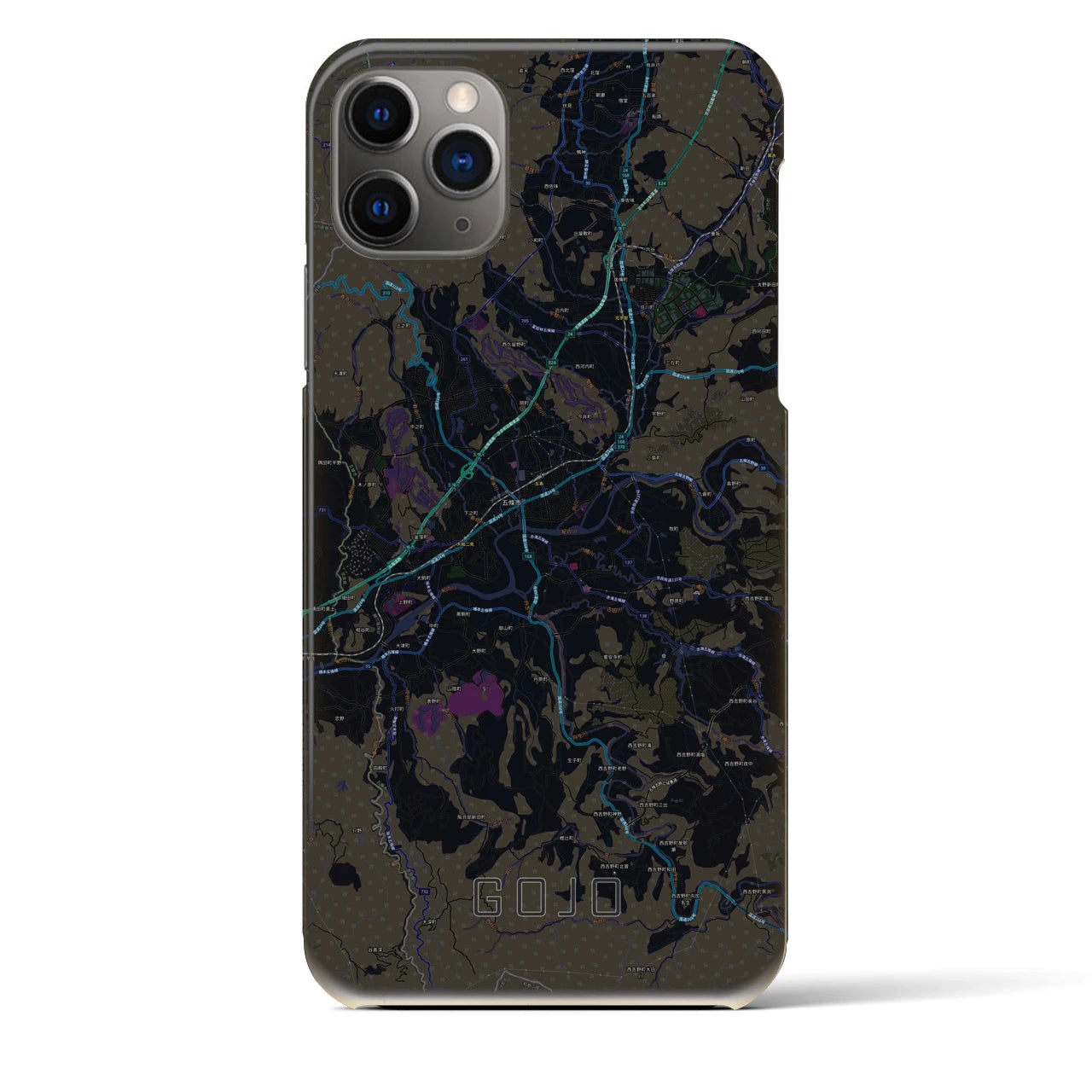 【五條（奈良県）】地図柄iPhoneケース（バックカバータイプ）