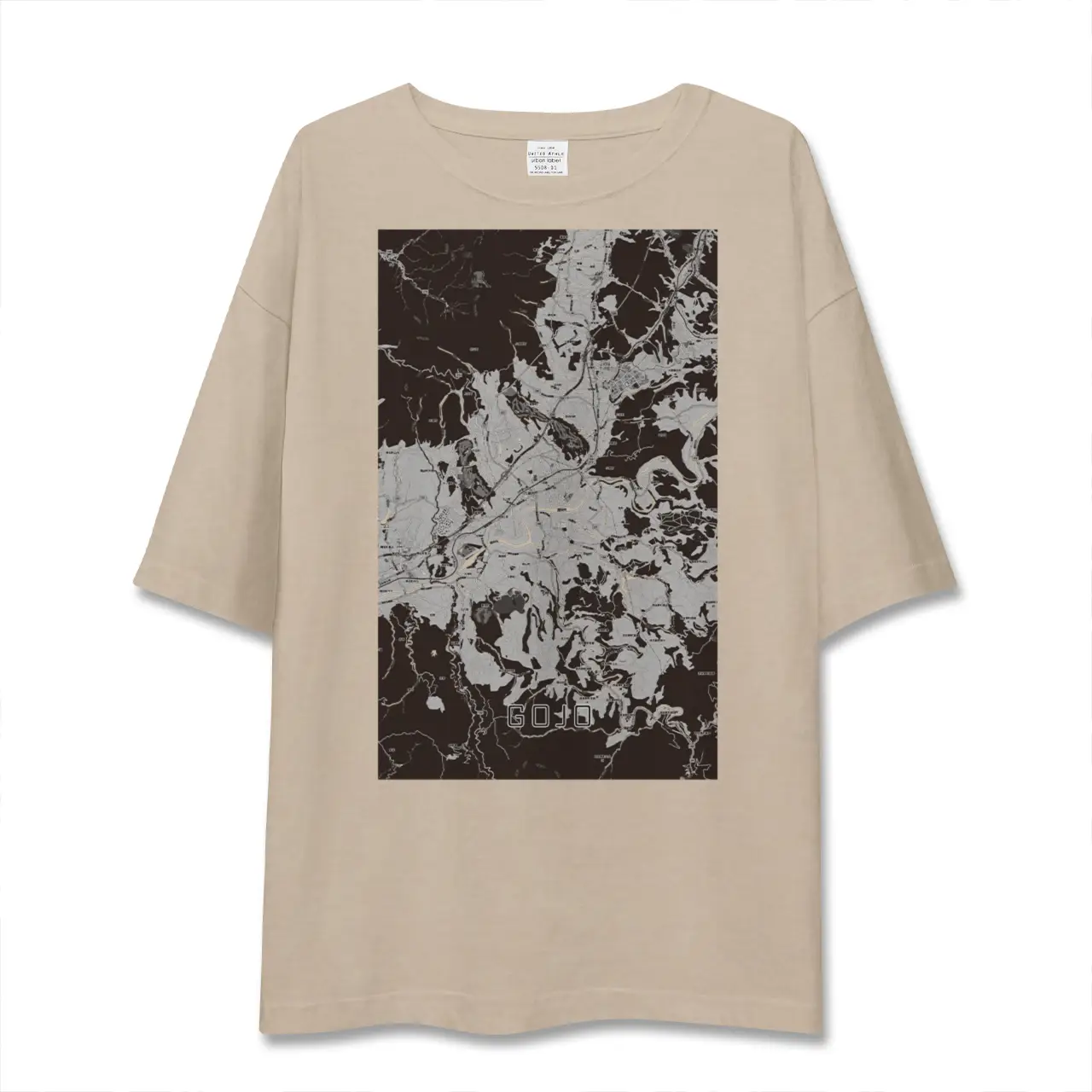 【五條（奈良県）】地図柄ビッグシルエットTシャツ