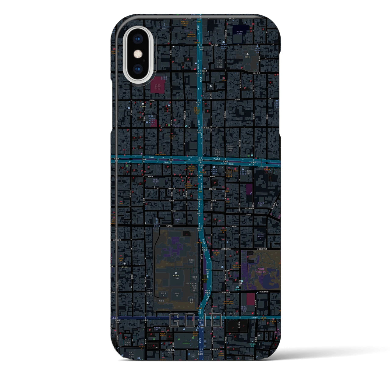 【五条（京都府）】地図柄iPhoneケース（バックカバータイプ）