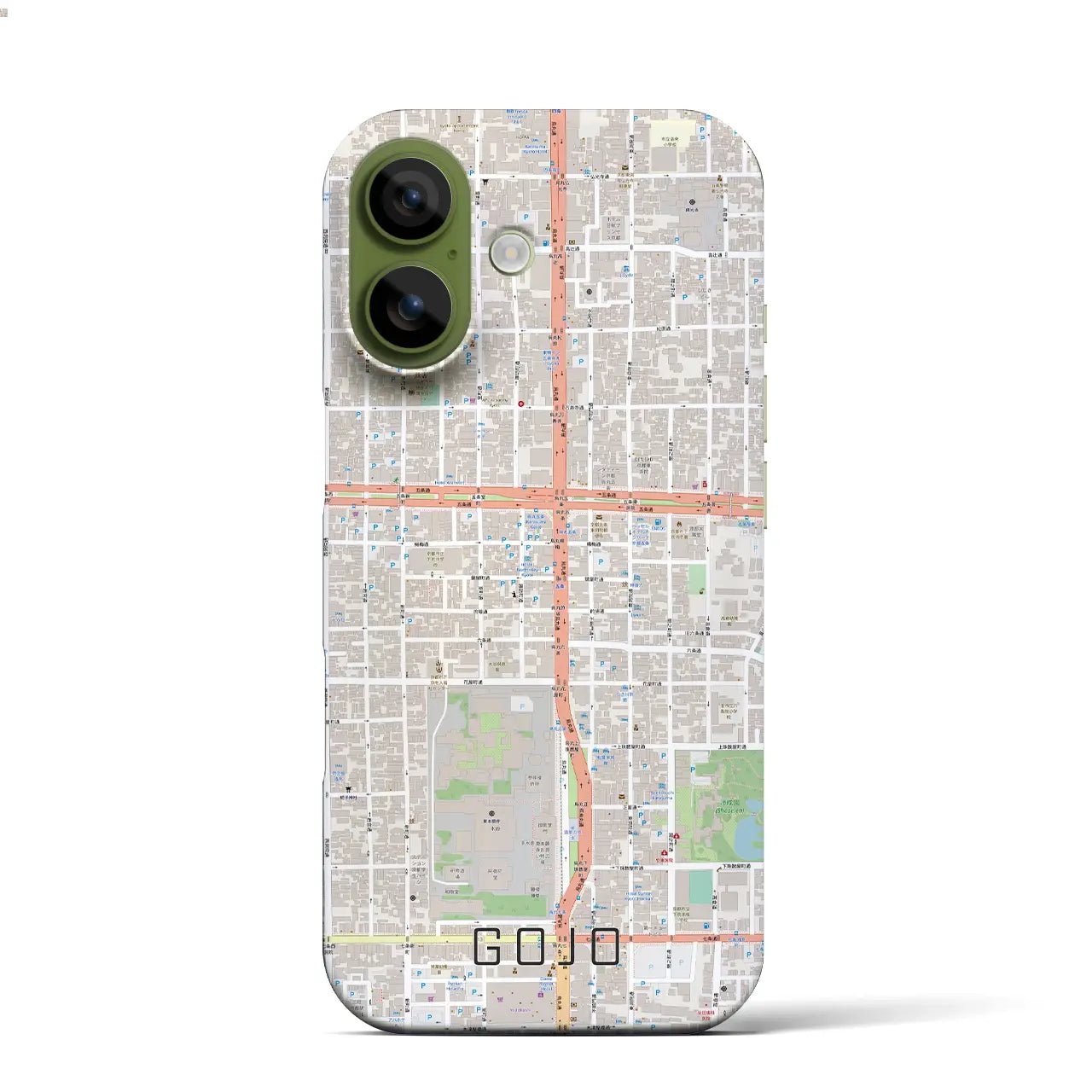 【五条（京都府）】地図柄iPhoneケース（バックカバータイプ）