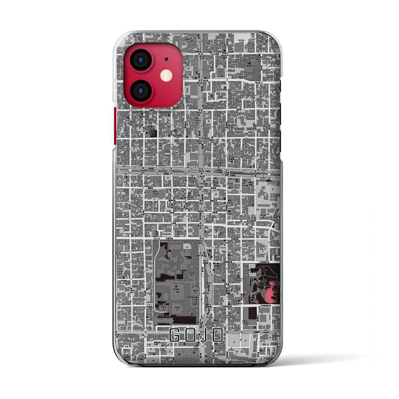 【五条（京都府）】地図柄iPhoneケース（クリアタイプ）