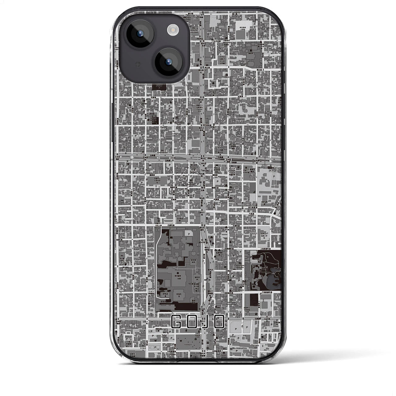 【五条（京都府）】地図柄iPhoneケース（クリアタイプ）