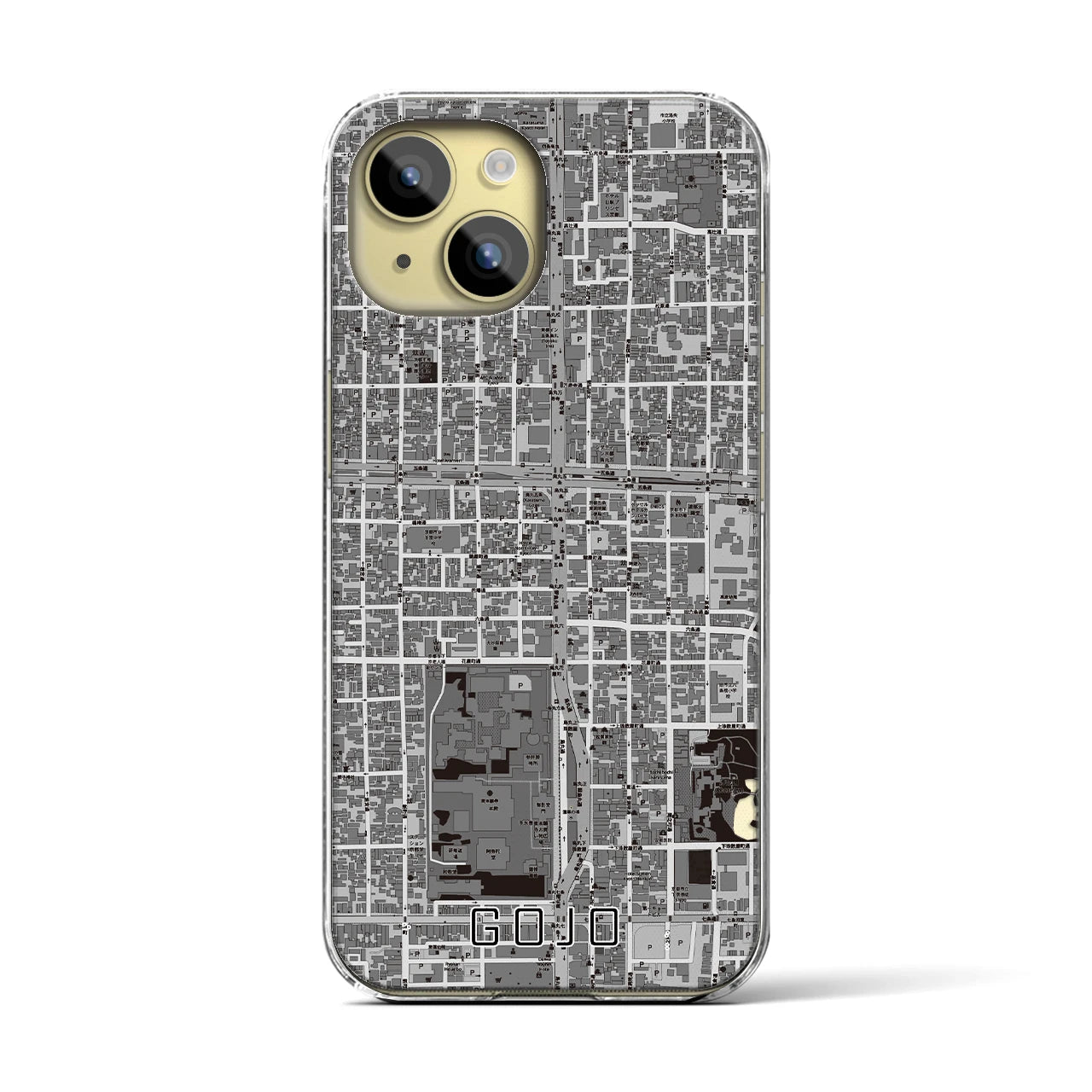 【五条（京都府）】地図柄iPhoneケース（クリアタイプ）