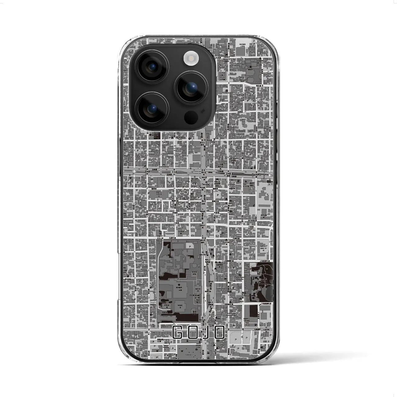 【五条（京都府）】地図柄iPhoneケース（クリアタイプ）