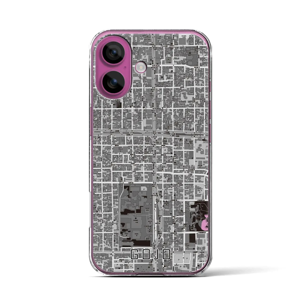 【五条（京都府）】地図柄iPhoneケース（クリアタイプ）