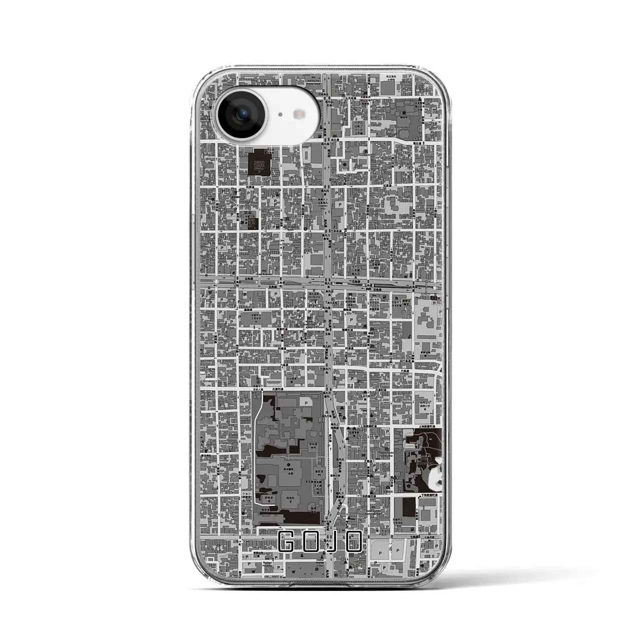 【五条（京都府）】地図柄iPhoneケース（クリアタイプ）