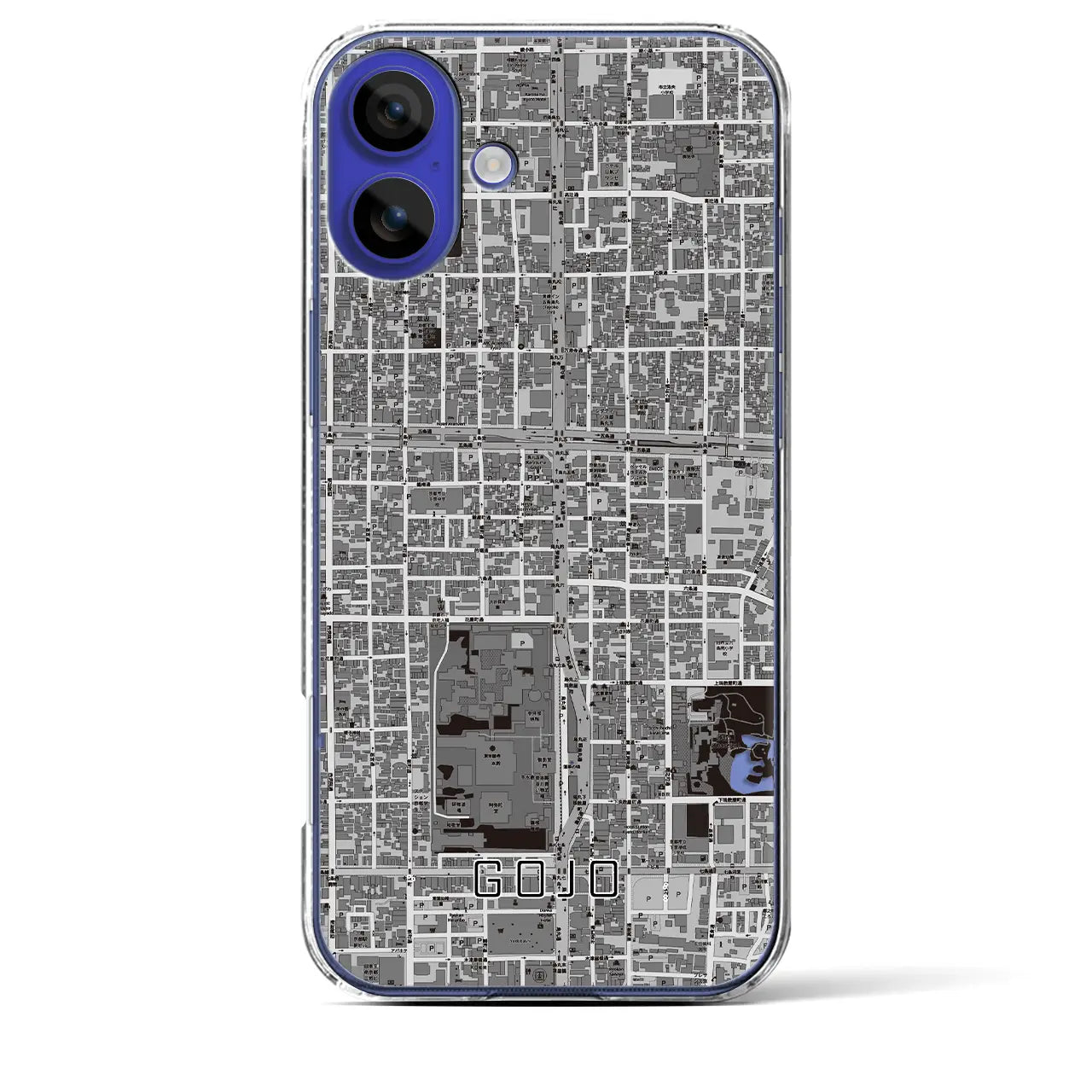 【五条（京都府）】地図柄iPhoneケース（クリアタイプ）