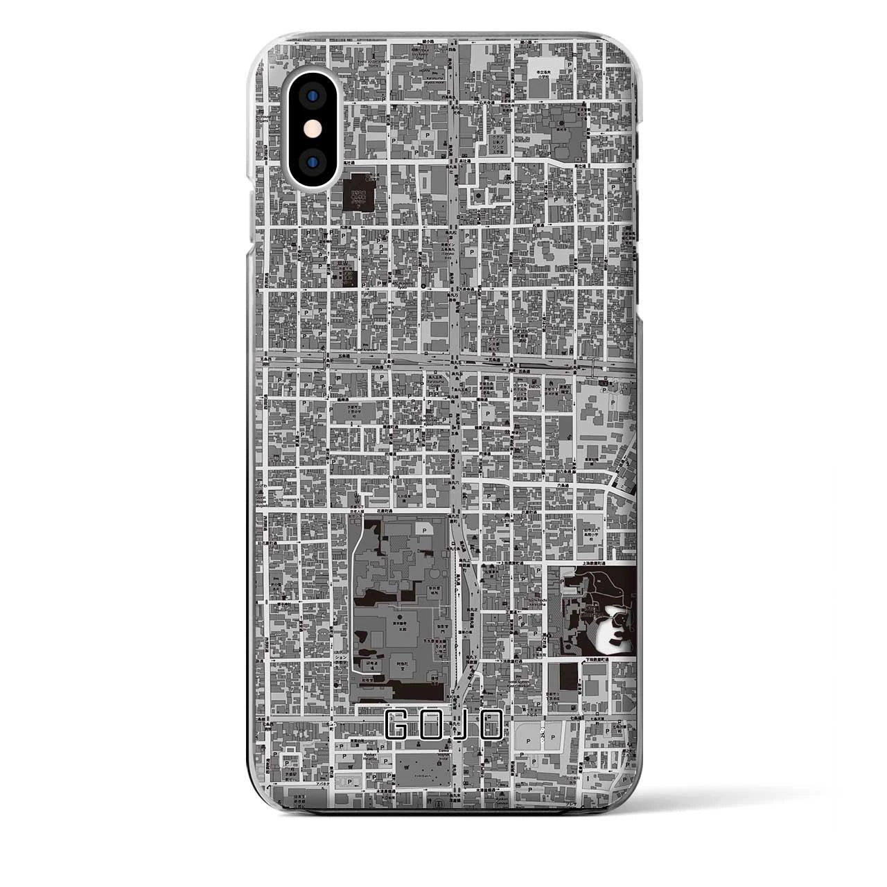 【五条（京都府）】地図柄iPhoneケース（クリアタイプ）