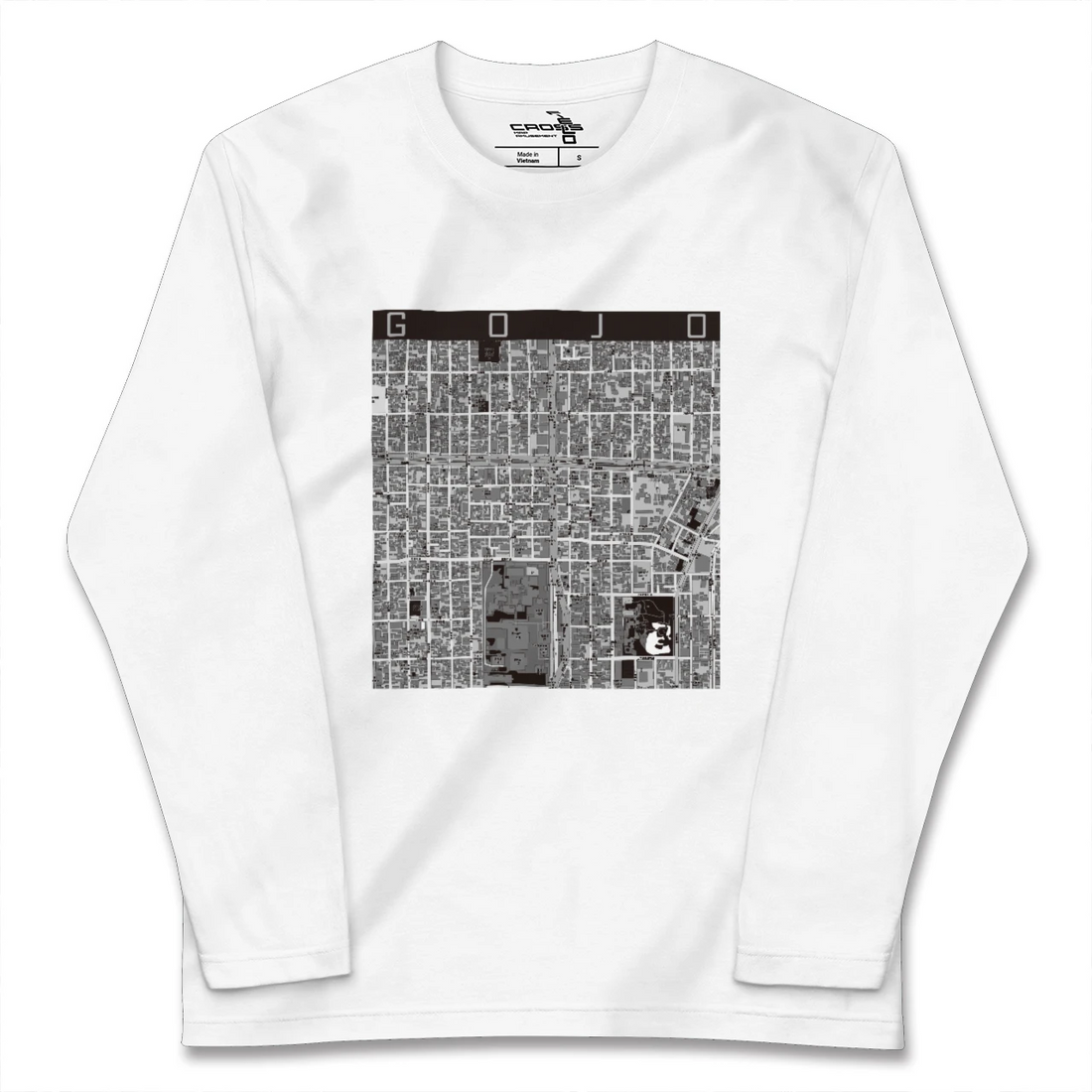 【五条(京都府)】地図柄ロングスリーブTシャツ