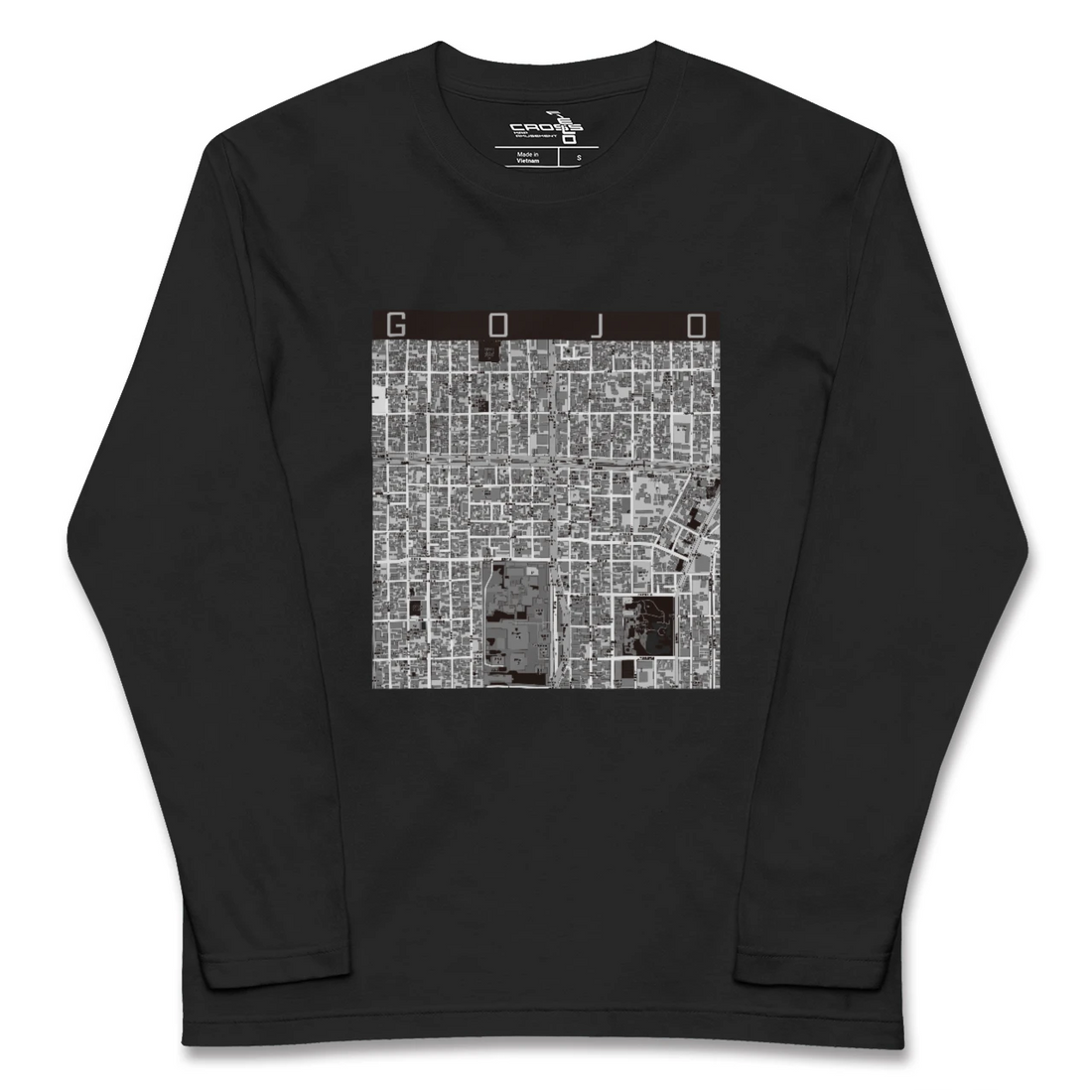 【五条(京都府)】地図柄ロングスリーブTシャツ