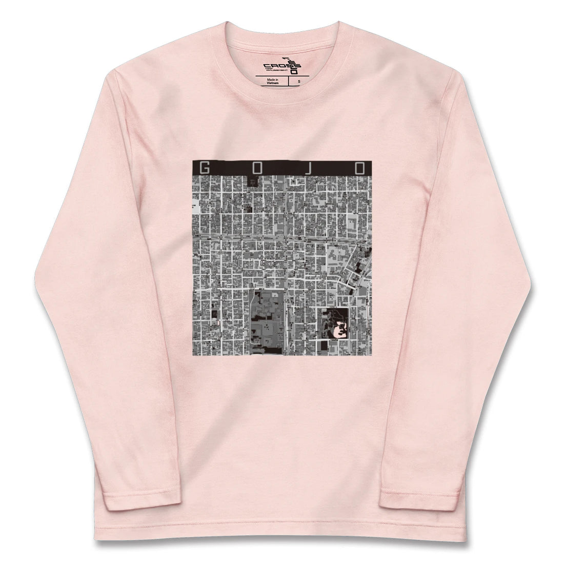 【五条（京都府）】地図柄ロングスリーブTシャツ