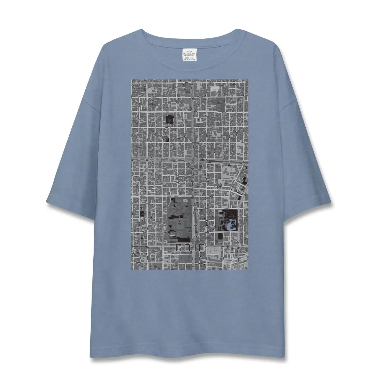 【五条（京都府）】地図柄ビッグシルエットTシャツ